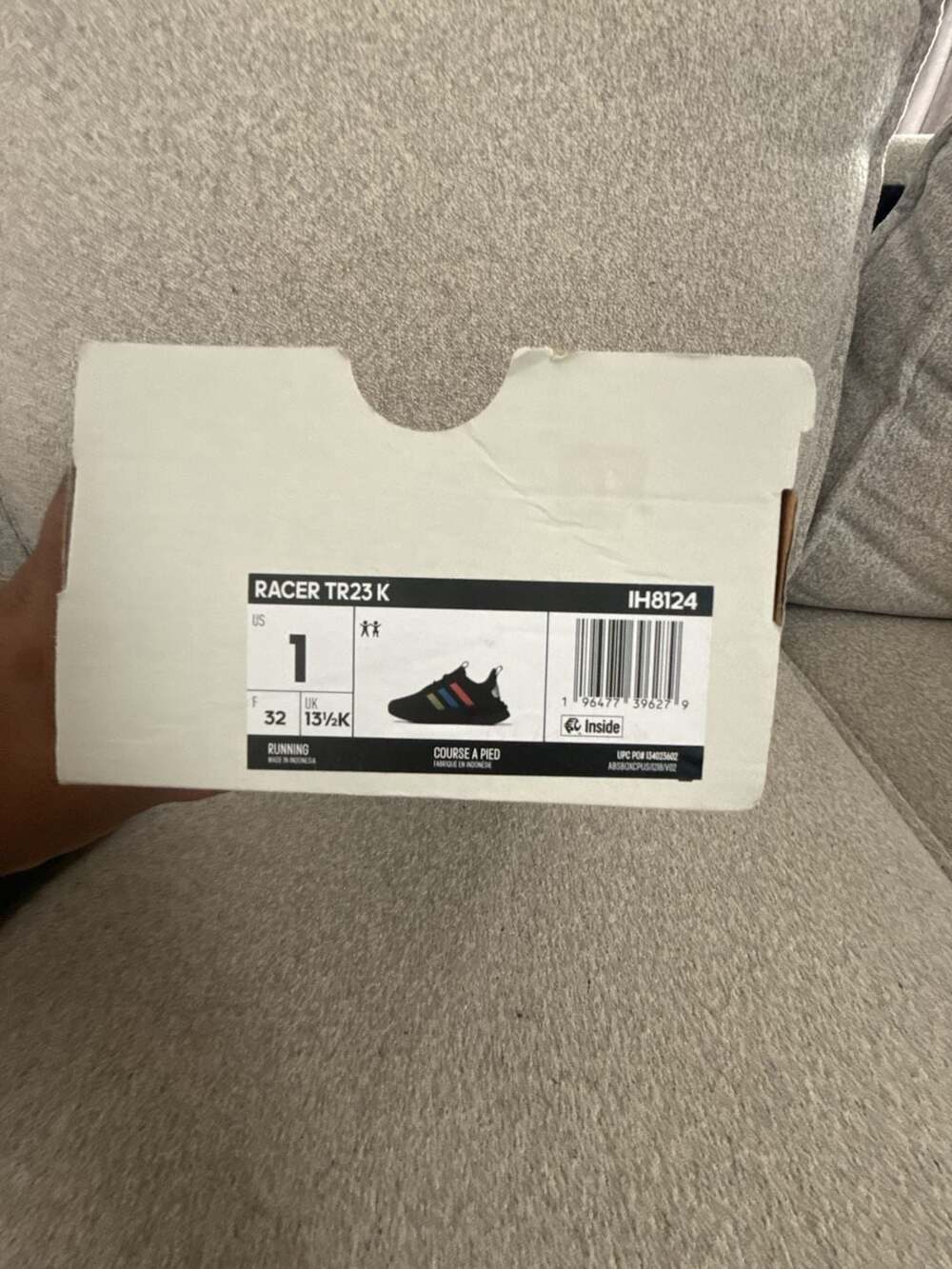 Adidas Racer TR23 K Black Kids Running Shoes Size 1 - Picture 2 of 5